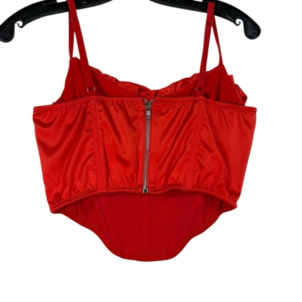 Urban Outfitters Red Satin Corset Bustier Top Small Spaghetti Straps Valentine's - Picture 4 of 11